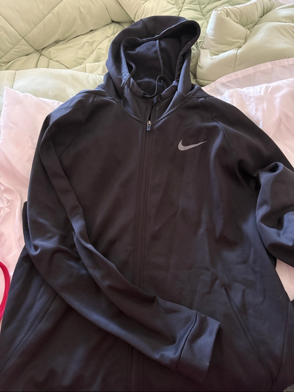 Nike Black Full-Zip Hooded Jacket with Reflective Swoosh